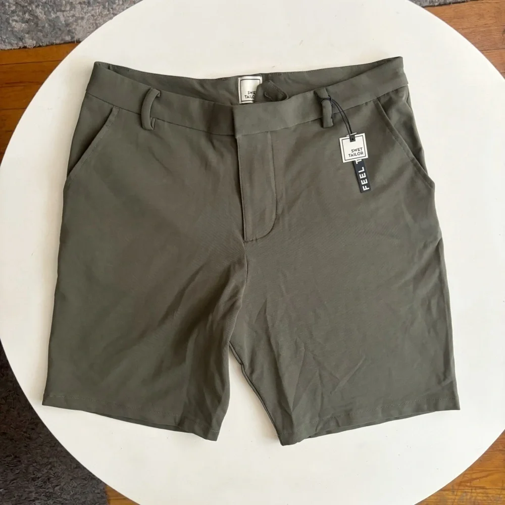 Swet Tailor Men’s 8” Everyday Chino Short Army Green Size 32 New